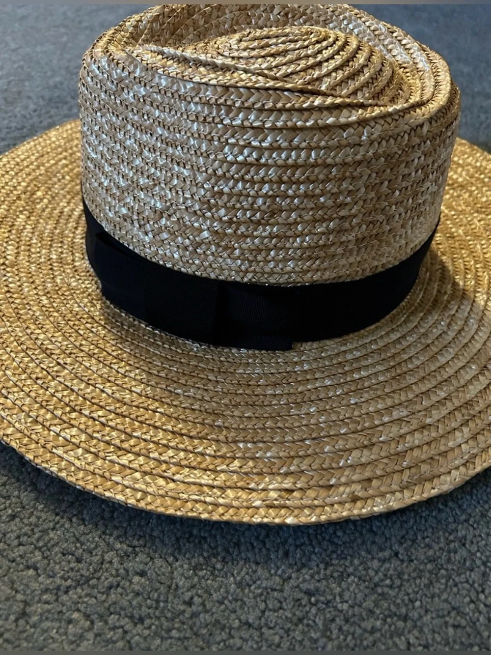 Brixton extra wide brim straw Sun Hat with Black Band
